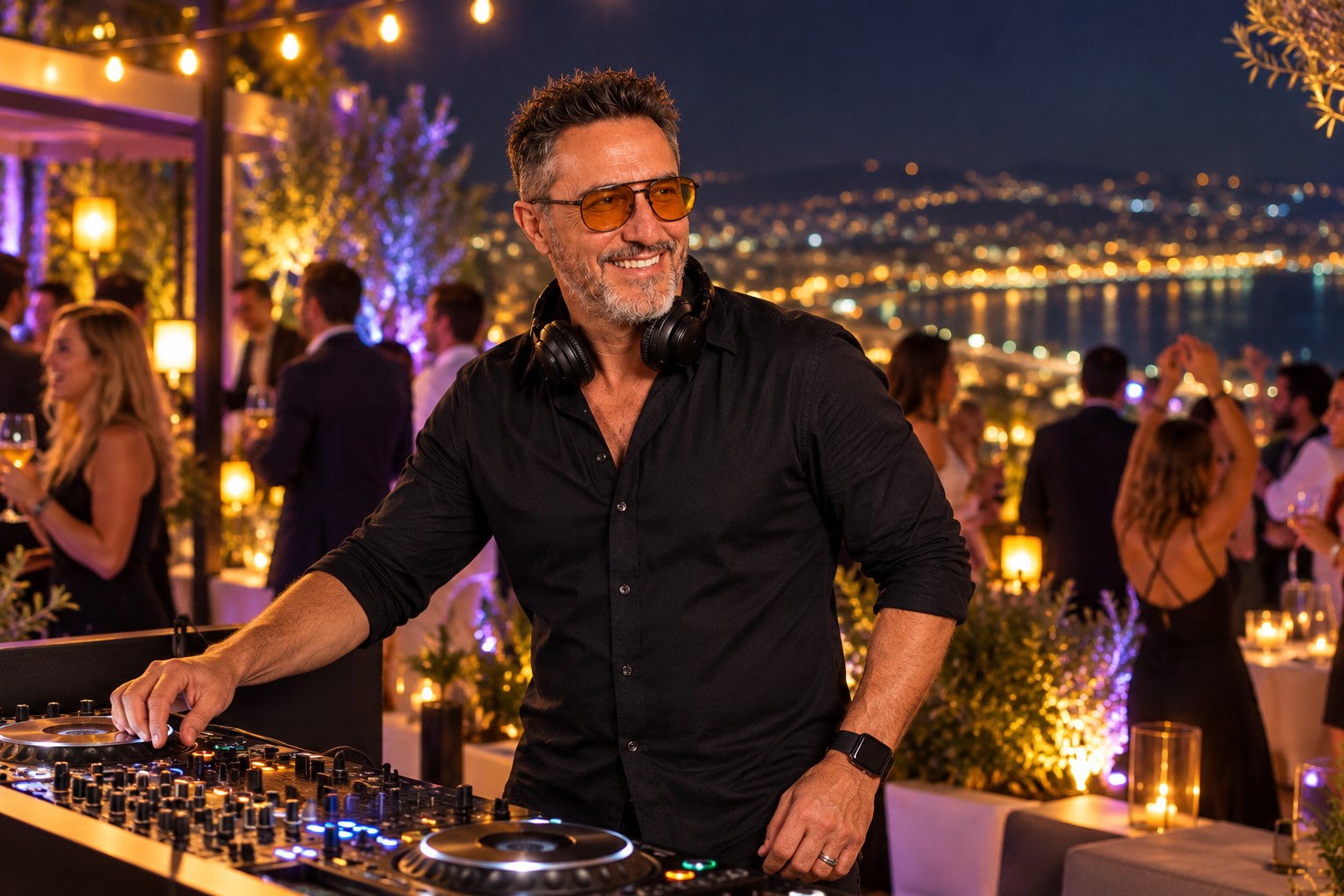 DjtofolMusic compartiendo una sesión en una fiesta de noche